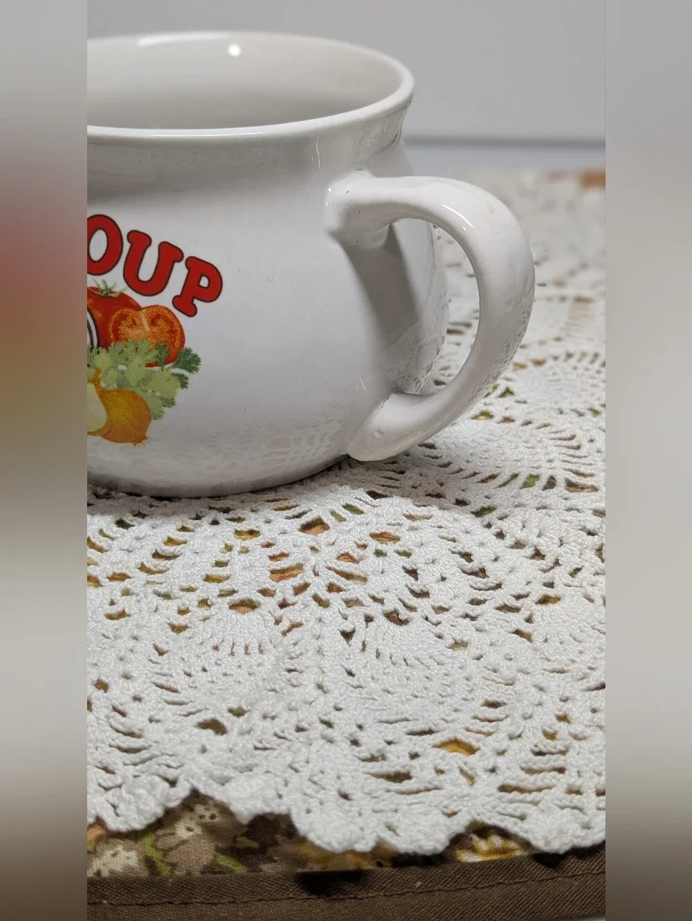 Dat’l Do-It Tomato Soup Recipe Mug 3.25x3.75” Vintage Ceramic Retro Chili Cup